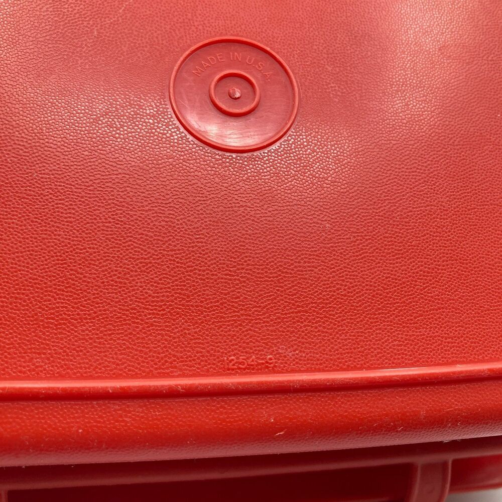 Vintage Tupperware Orange Red Pack N Carry Lunch Box 1254-9 - Picture 3 of 10
